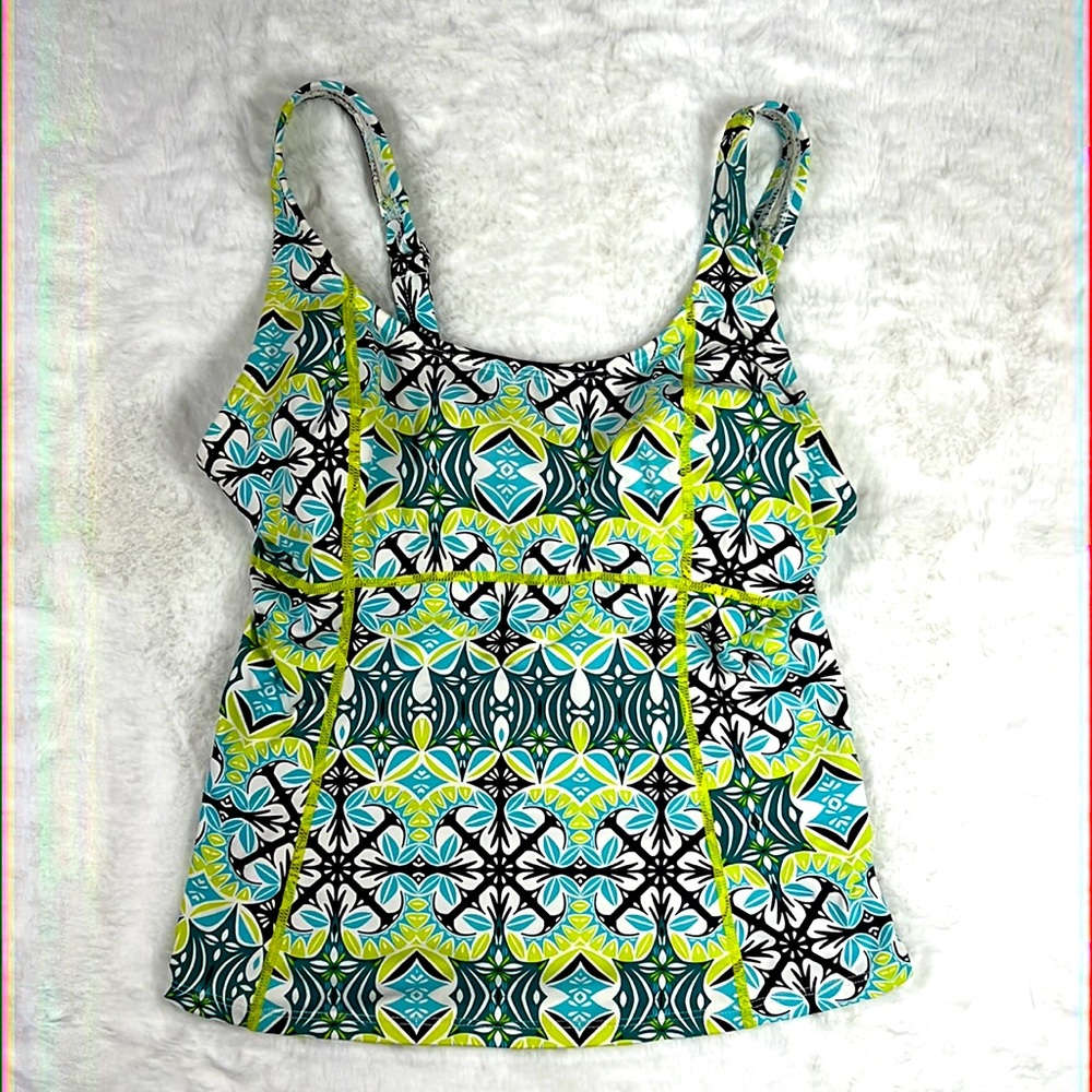 Athleta Tankini Swim Top  Built in soft Bra Womens size XS
